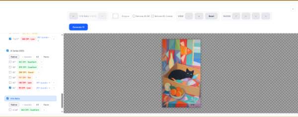 PrintPrep ratio selector