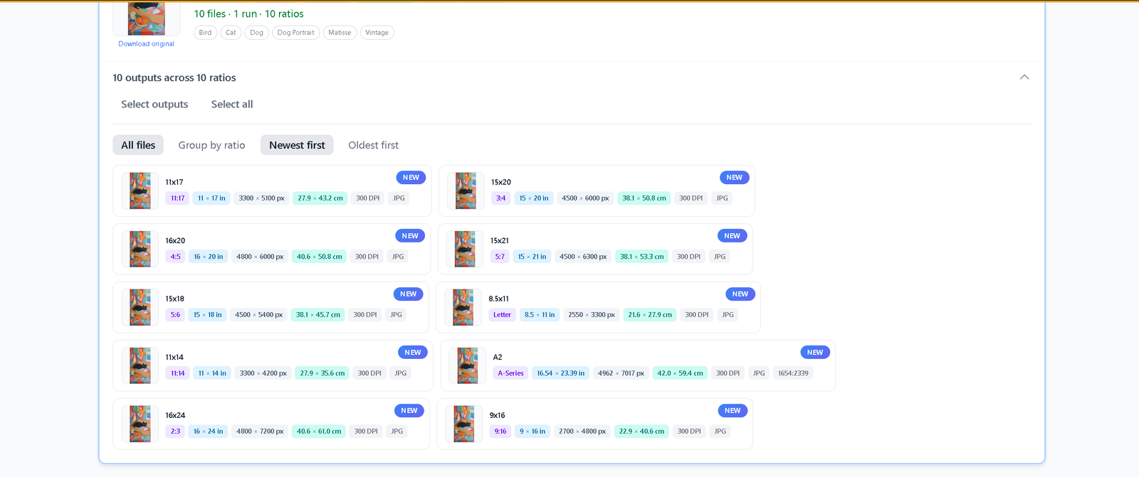 PrintPrep output files ready for download